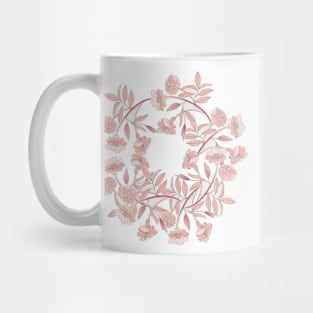 Cottagecore style marigold wreath in salmon pink Mug